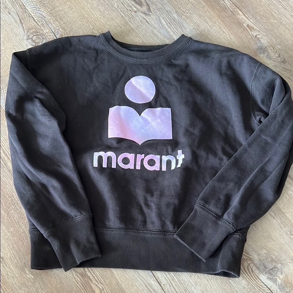 Isabel Marant Black and Pink Sweatshirt with Graphic Design